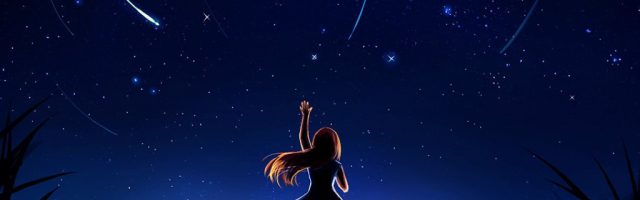 девушка и звездное небо